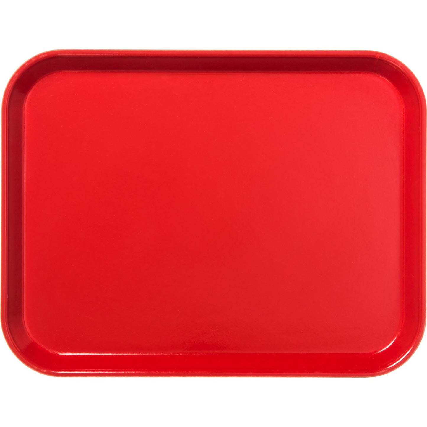 Carlisle 1410FG017 13.75" x 10.6" Red Solid Rectangular Glasteel Tray