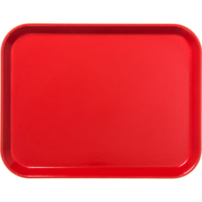 Carlisle 1410FG017 13.75" x 10.6" Red Solid Rectangular Glasteel Tray