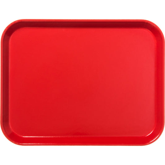 Carlisle 1410FG017 13.75" x 10.6" Red Solid Rectangular Glasteel Tray