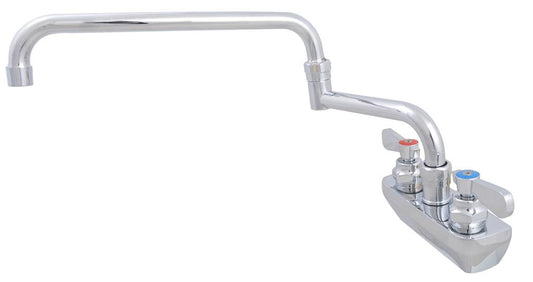 BK Resources BKF-4SM-18-G 4" Chrome-Plated Brass O.C. Optiflow Splash Mount Faucet W/18" DJ Swing Spout