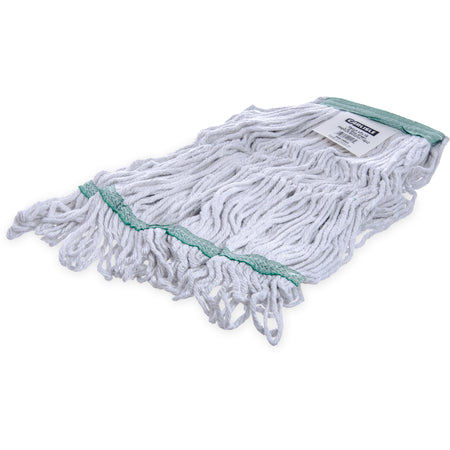 Carlisle 369419B00 Medium White Cotton Blend Flo-Pac Green Band Mop