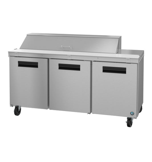 Hoshizaki SR72B-16 Three Section Stainless Doors Sandwich Prep Table Refrigerator