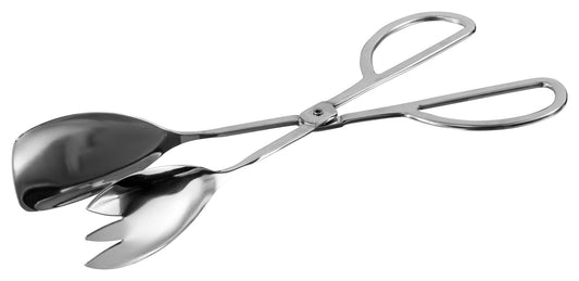 Winco ST-105SF 10-1/2" Stainless Steel Salad Tong, Spoon/Fork Scissor Style