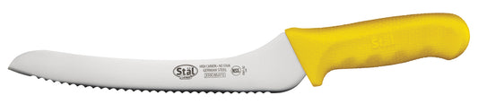 Winco KWP-92Y 9" Yellow Polypropylene Handle Bread Knife w/ Offset