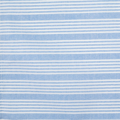 Snap Drape 54351822NH763 18" x 22" Blue 50% Spun Polyester/50% Filament Ticking Striped Napkin