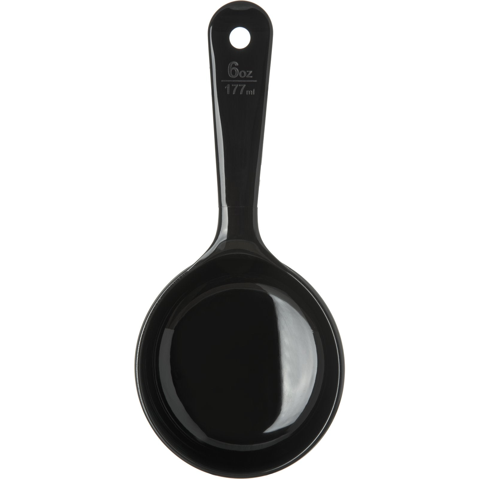 Carlisle 493003 6 oz Black Acetal Measure Miser Solid Short Handle