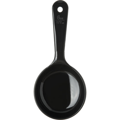 Carlisle 493003 6 oz Black Acetal Measure Miser Solid Short Handle