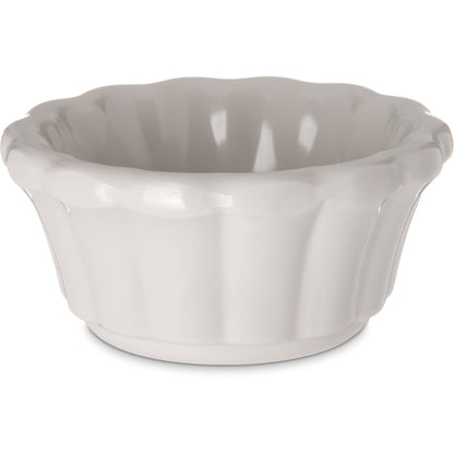 Carlisle 4394342 2 oz Bone Melamine Scalloped Ramekin