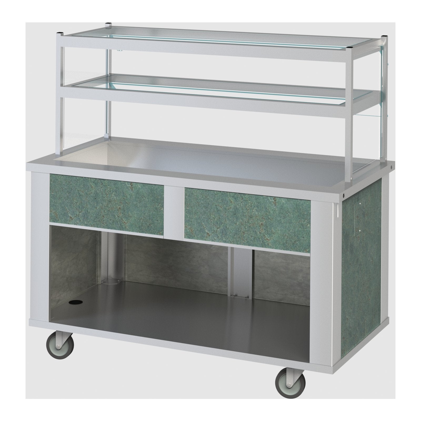 Dinex DXP5CI 77" x 30" x 36" 5-Well Stainless Steel DineXpress Ice Bath Cold Food Counter