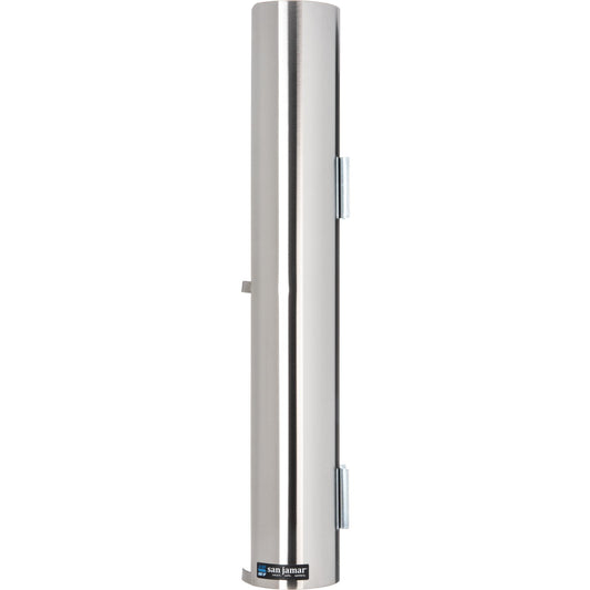 San Jamar L3402 Silver Wall-Mount Lid Dispenser for 12-24 oz. Cup Lids