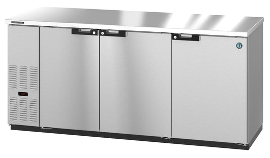 Hoshizaki BB80-S Three Section Stainless Steel Back Bar Back Bar, Solid Doors Refrigerator
