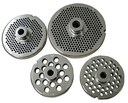 Omcan 43565 #32 Three Notches/Round European Style Stainless Steel Plate with Hub, 10mm (3/8")