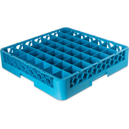 Carlisle RG4914 Carlisle Blue 49-Compartment Polypropylene OptiClean Divided Glass Rack 3.25