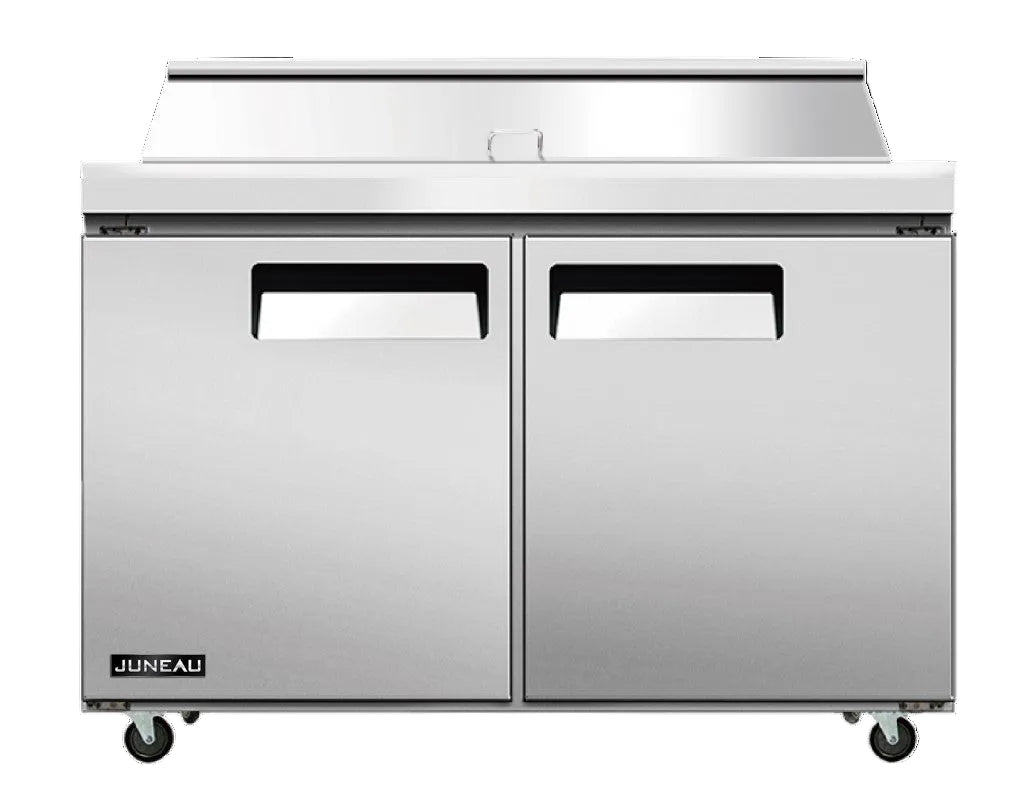 Omcan 58008 8.9 cu.ft. 60" 2-Door Juneau Refrigerated Prep Table