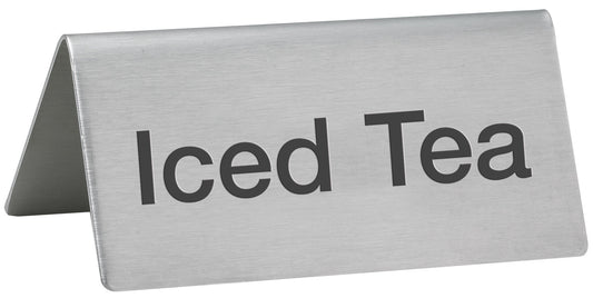 Winco SGN-105 Stainless Steel Tent Sign - "Iced Tea"