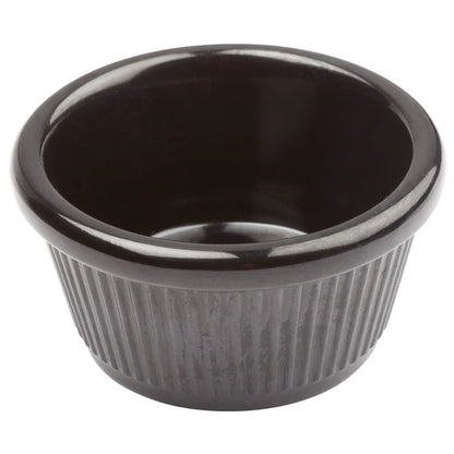 Winco RFM-4K 4 oz. Black Fluted Ramekins