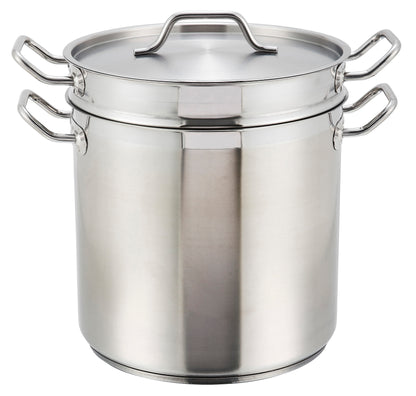 Winco SSDB-20 20 Qt. Double Stainless Steel Boiler w/ Cover