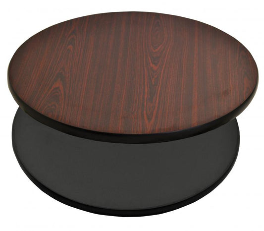 Omcan 43177 30" x 1" Mahogany/Black Round Table Top
