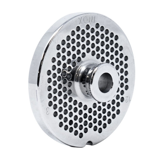 Omcan 11194 #12 One Notch/Round European Style Stainless Steel Plate with Hub, 6mm (1/4")