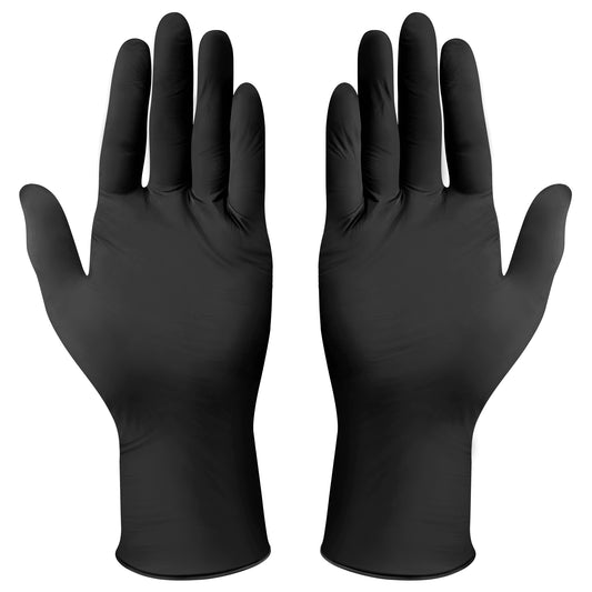 Winco GLN-LB Large Black Nitrile Disposable Gloves, Powder-Free (100pcs/box)