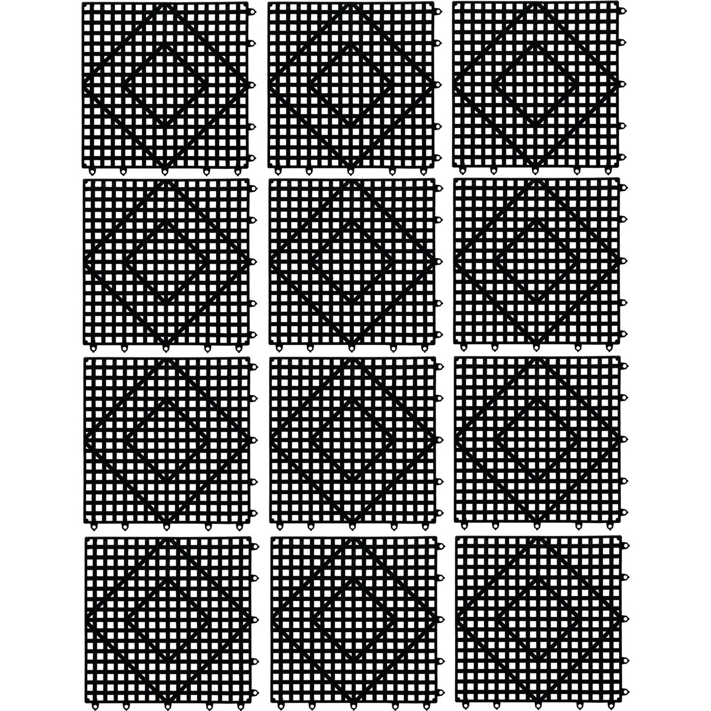 San Jamar VM5280BK-12 1'X1' Black Versa-Mat Bar Mat