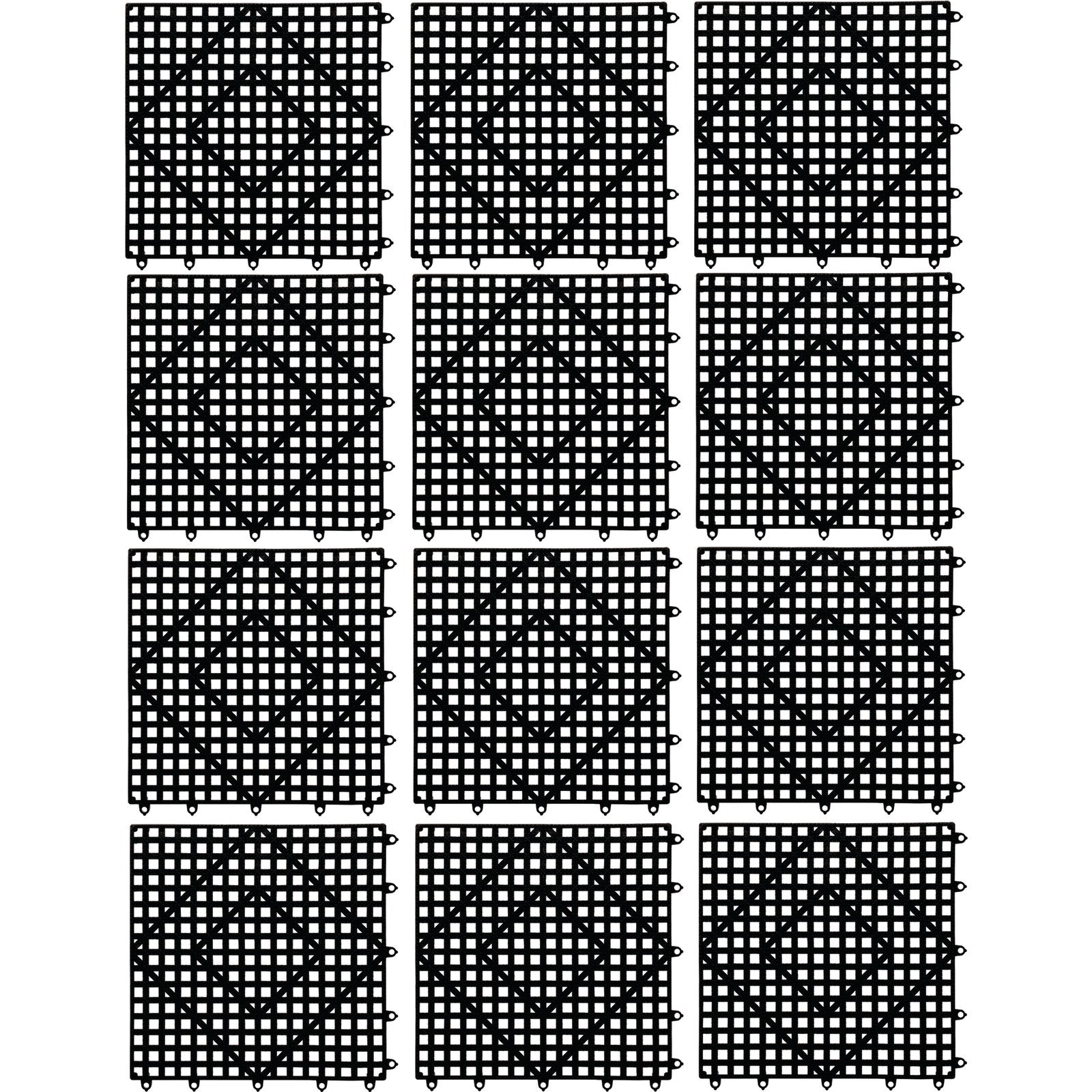 San Jamar VM5280BK-12 1'X1' Black Versa-Mat Bar Mat