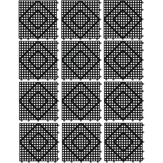 San Jamar VM5280BK-12 1'X1' Black Versa-Mat Bar Mat