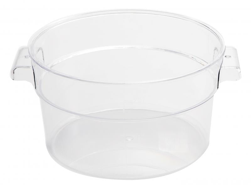 Omcan 80174 2-Qt Clear Round Polycarbonate Food Storage Container