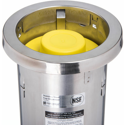 San Jamar C6500C Large Stainless Steel In-counter Cup Dispenser