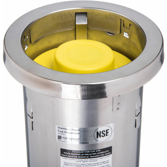 San Jamar C6500C Large Stainless Steel In-counter Cup Dispenser