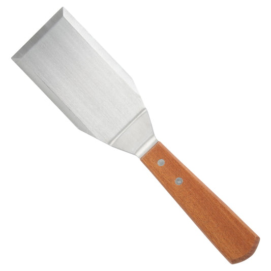 Winco TN719 5" x 2-7/8" Blade Wooden Handle Offset Hamburger Turner