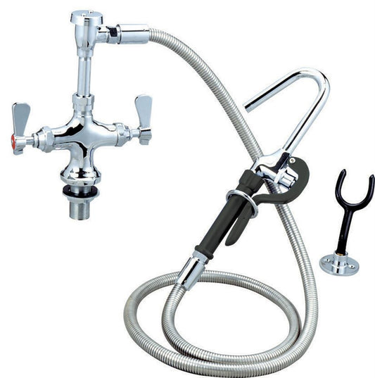 BK Resources BKF-DDMPF-G Optiflow Pot Filler Assembly, Deck Mount, Dual Valve, Braided Hose