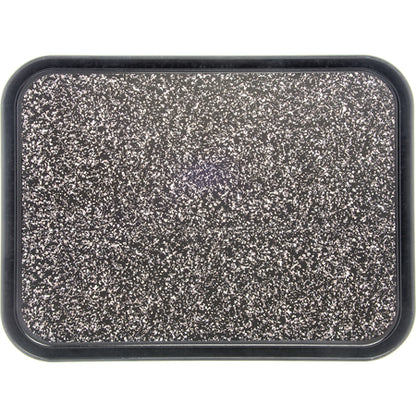 Carlisle DXSMC1520NSM03 15" x 20" Black Glasteel Marble Non-Skid Tray
