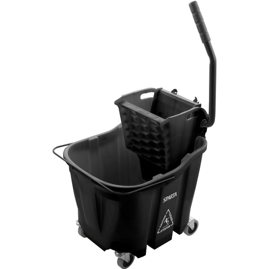 Sparta 8690403 35 Qt Black Polypropylene OmniFit Mop Bucket Combo: Side Press Wringer