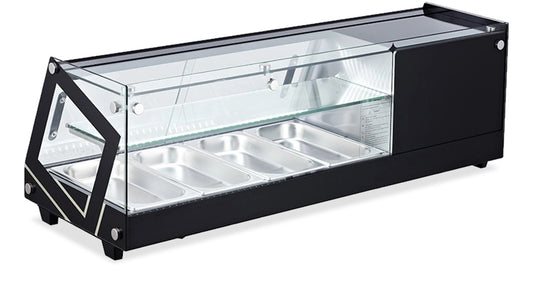 Omcan 43492 1.55cu.ft. / 44L 45" Flat Glass Refrigerated Sushi Showcase