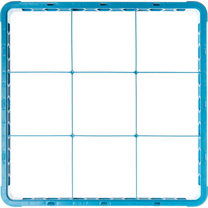 Carlisle RE914 Carlisle Blue 9-Compartment Polypropylene OptiClean Divided Glass Rack Extender 1.78"