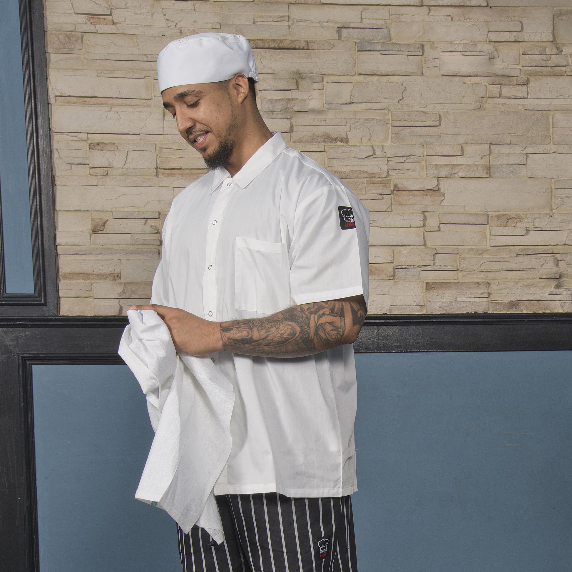 Winco UNF-1WXXL 2XL White Cook Shirt, Short Sleeves