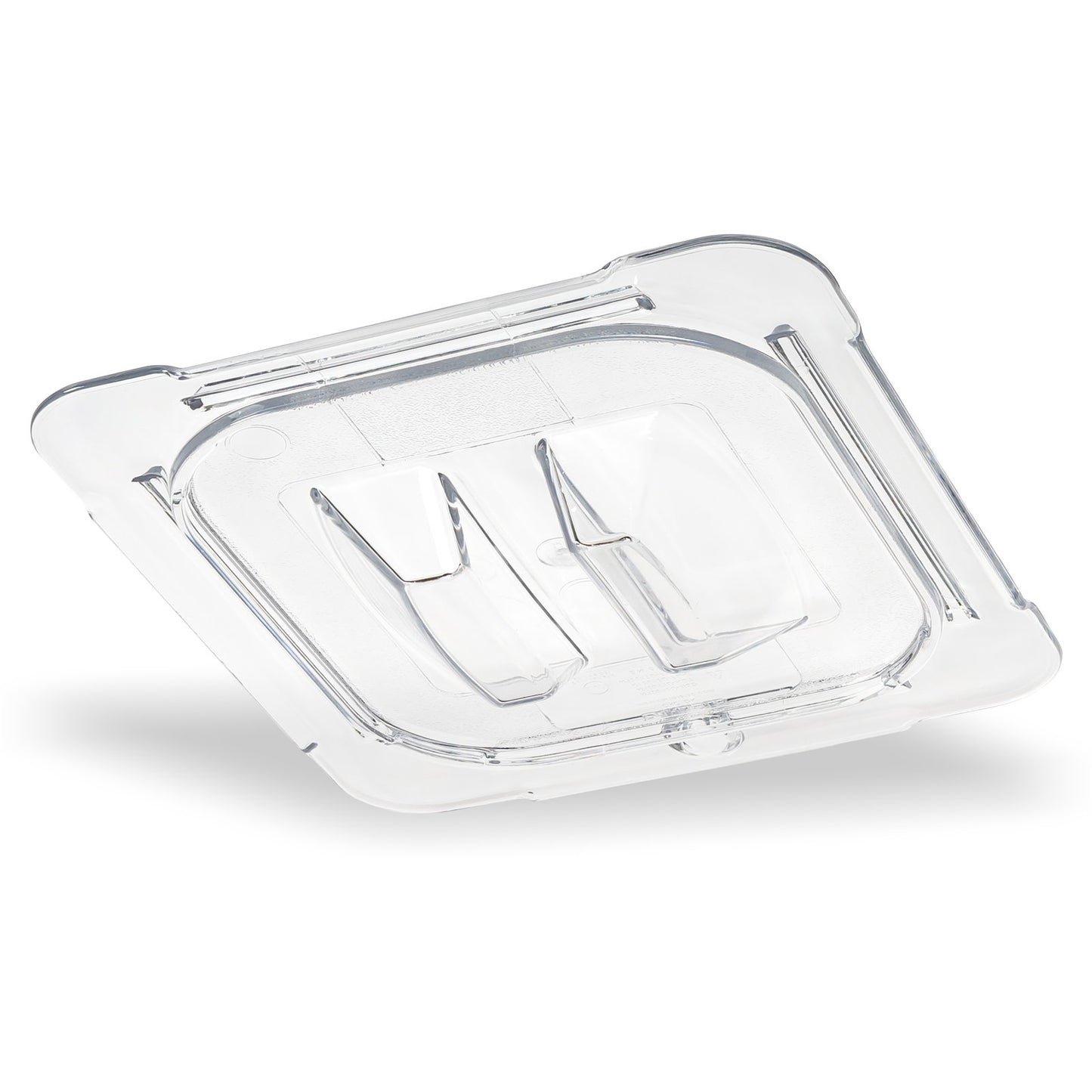 Carlisle 10310U07 1/6 Size Clear Polycarbonate StorPlus Handled Universal Lid