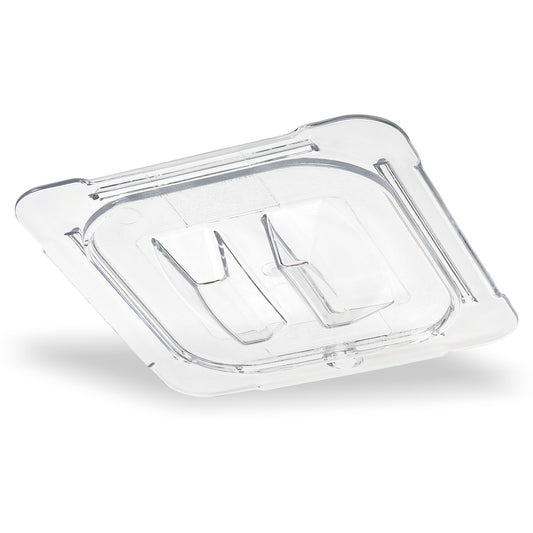 Carlisle 10310U07 1/6 Size Clear Polycarbonate StorPlus Handled Universal Lid