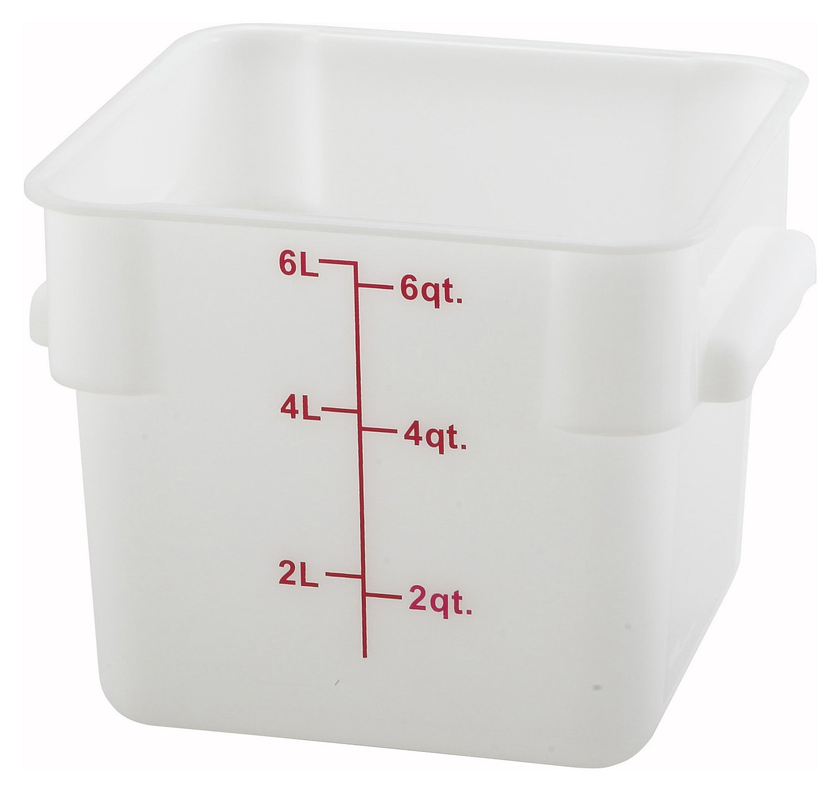 Winco PESC-6 6 Qt. White Polypropylene Storage Container