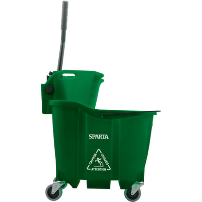 Sparta 8690409 35 Qt Green Polypropylene OmniFit Mop Bucket Combo: Side Press Wringer