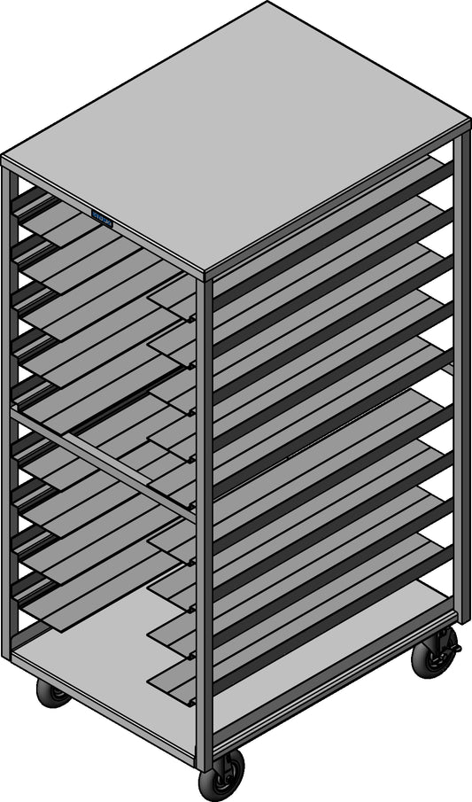 Dinex DXPDHOR20UP 20 Trays Aluminum Universal Tray Cart