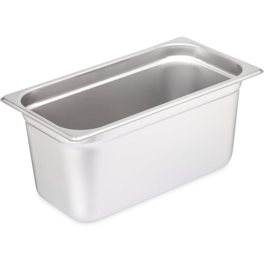Carlisle 607136 1/3 Size Stainless Steel DuraPan Light Gauge Steam Table Hotel Pan, 6" Deep