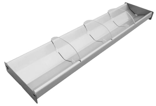 Omcan 44111 28.5" x 6.75" x 2" Reversible Stainless Steel Tray with Clear Dividers