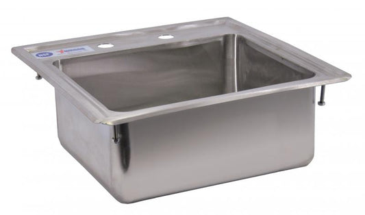 Omcan 39784 12.5" x 10.25" x 5.5" Single Stainless Steel Drop in Sink with Self-Rimmed Edge