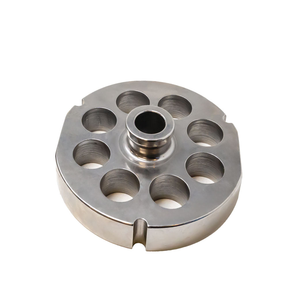 Omcan 11179 #52 Three Notches/Two Flat Sides Stainless Steel Machine Plate with Hub, 25 mm (1")
