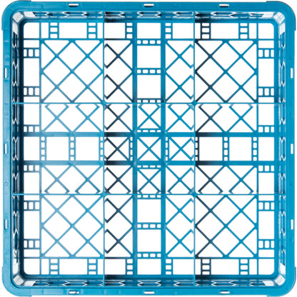 Carlisle RG914 Carlisle Blue 9-Compartment Polypropylene OptiClean Divided Glass Rack 3.25