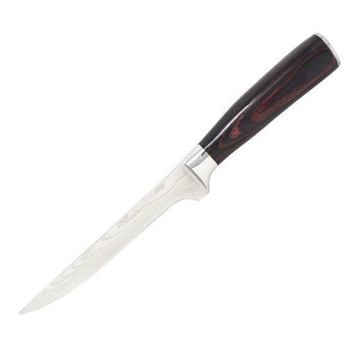 Omcan 47909 6" Gyuto Damascus Style Boning Forged Knife with Gift Box