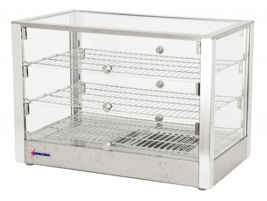 Omcan 41873 28" Countertop Display Warmer with 3 Front and 3 Rear Hinged Doors