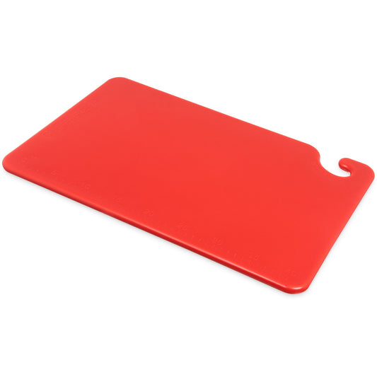 San Jamar CB121812RD 12" x 18" x 0.5" Red Cut-N-Carry Cutting Board